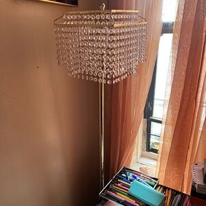Elegant Gold Crystal Floor Lamp